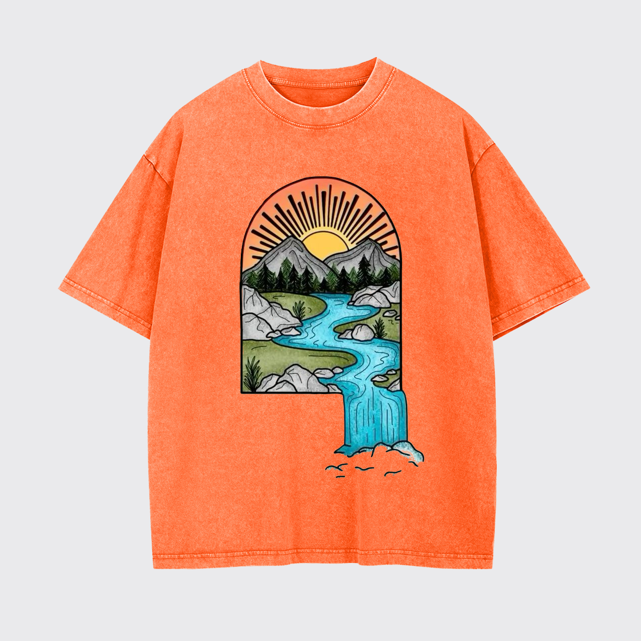 Forest Waterfall Garment-dye Tees