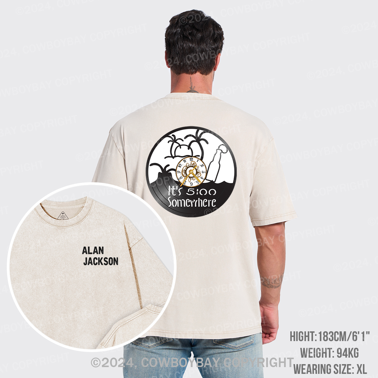 It's 5:0 Clock Somewhere Alan Jackson Garment-dye Tees