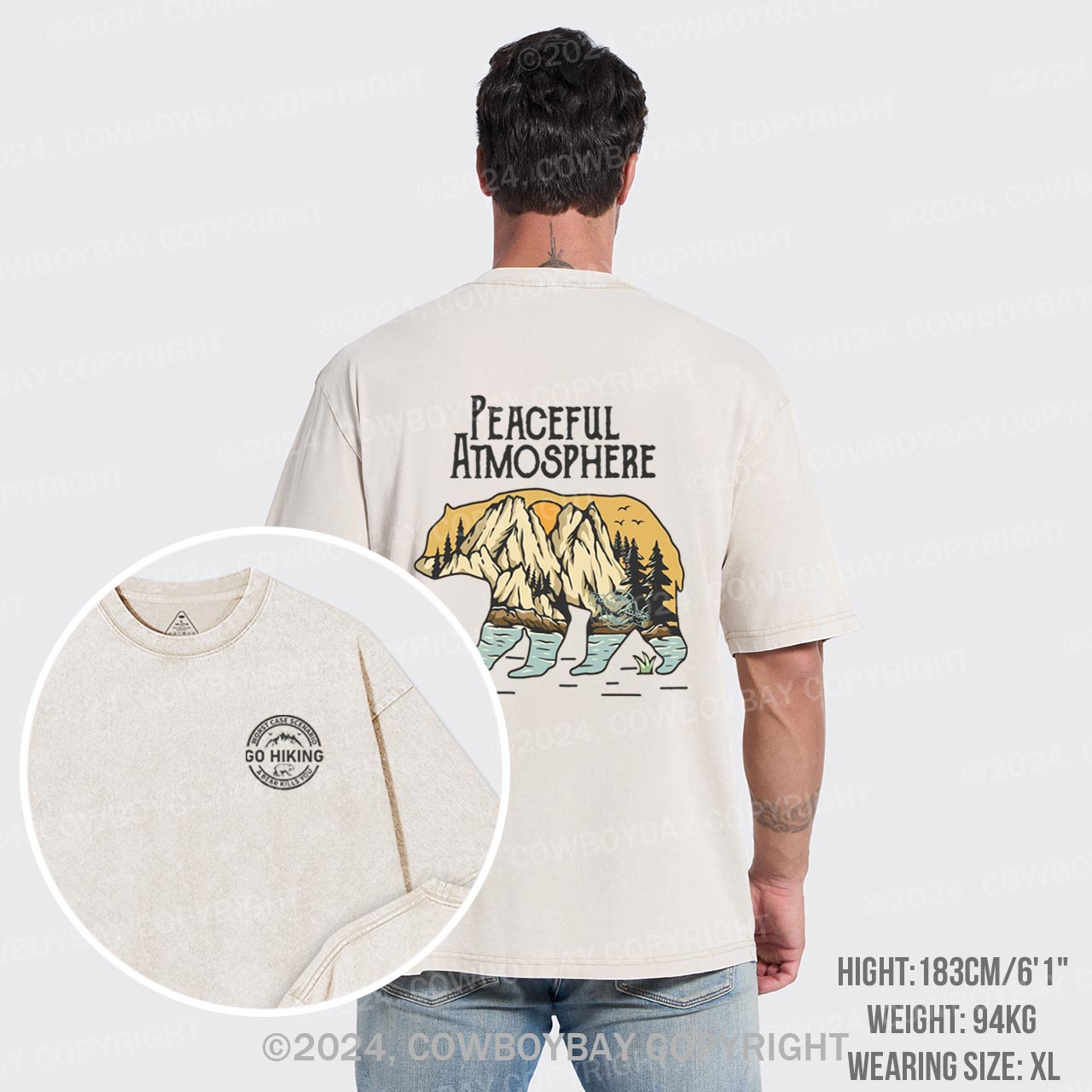 Worst Case Scenario Go Hiking A Bear Kills You Garment-dye Tees