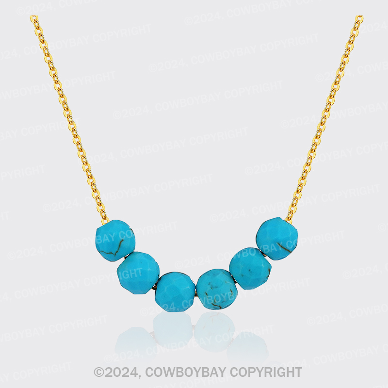 Round Turquoise Pendant Necklace
