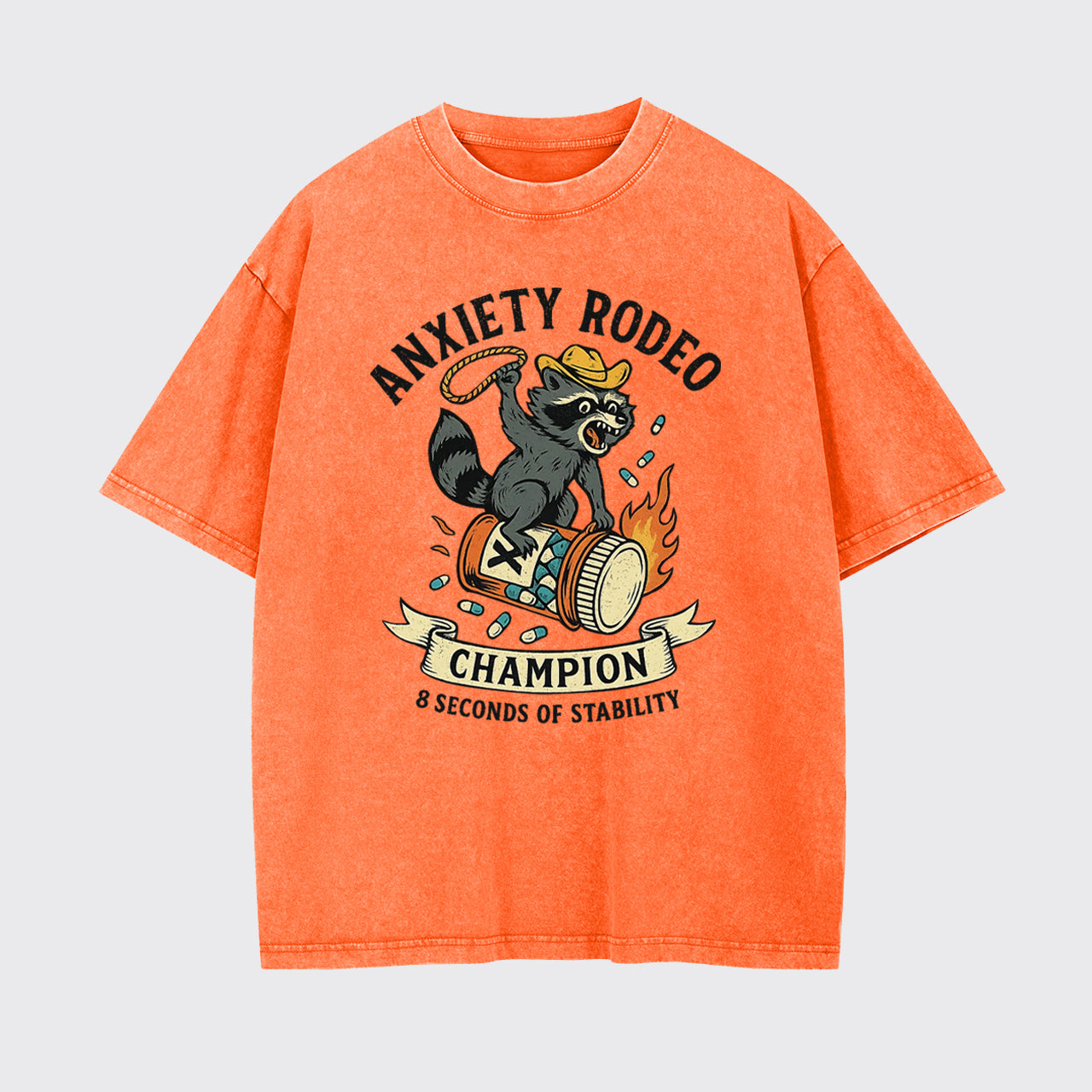 Anxiety 8 Seconds of Stability Garment-dye Tees