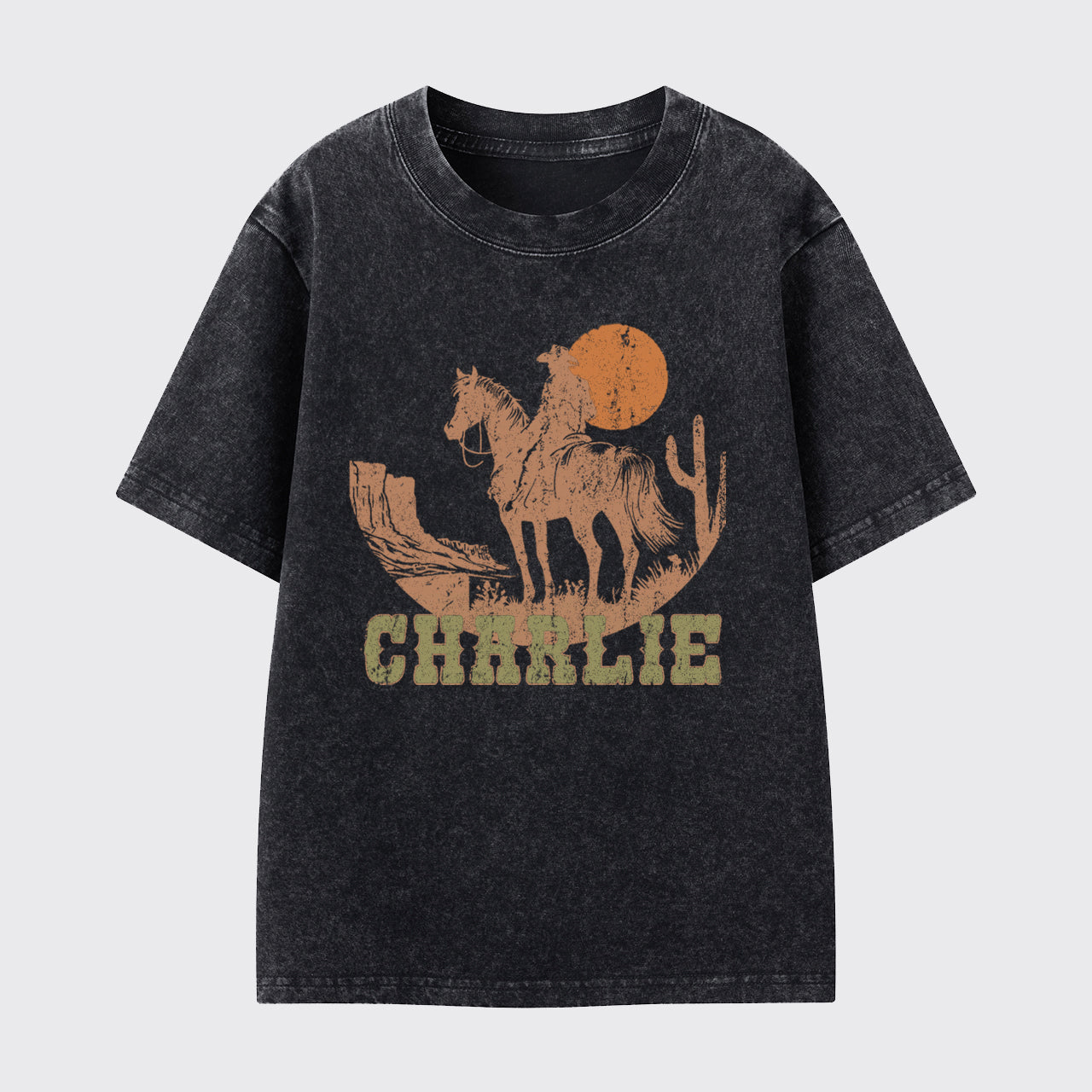Personalized Cowboy Washed Toddler T-shirt