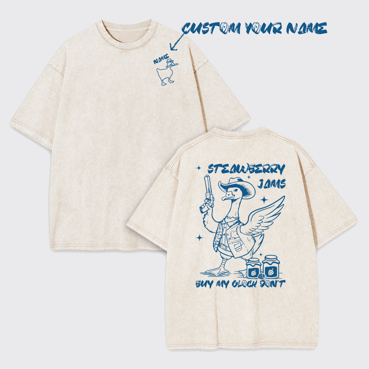 Personalized Strawberry Jam Goose Garment-dye Tees