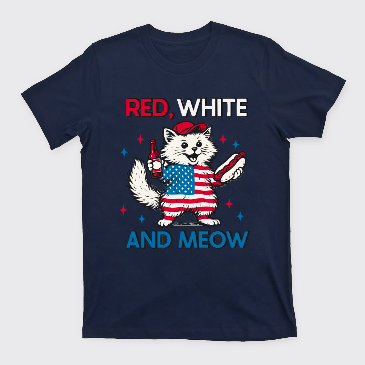 Funny Independence Day-Patriotic Cat T-Shirts