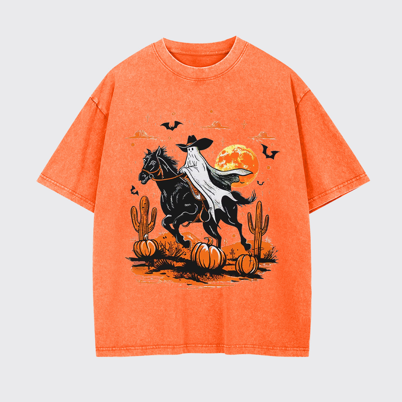 Retro Halloween Ghost Rider Garment-dye Tees