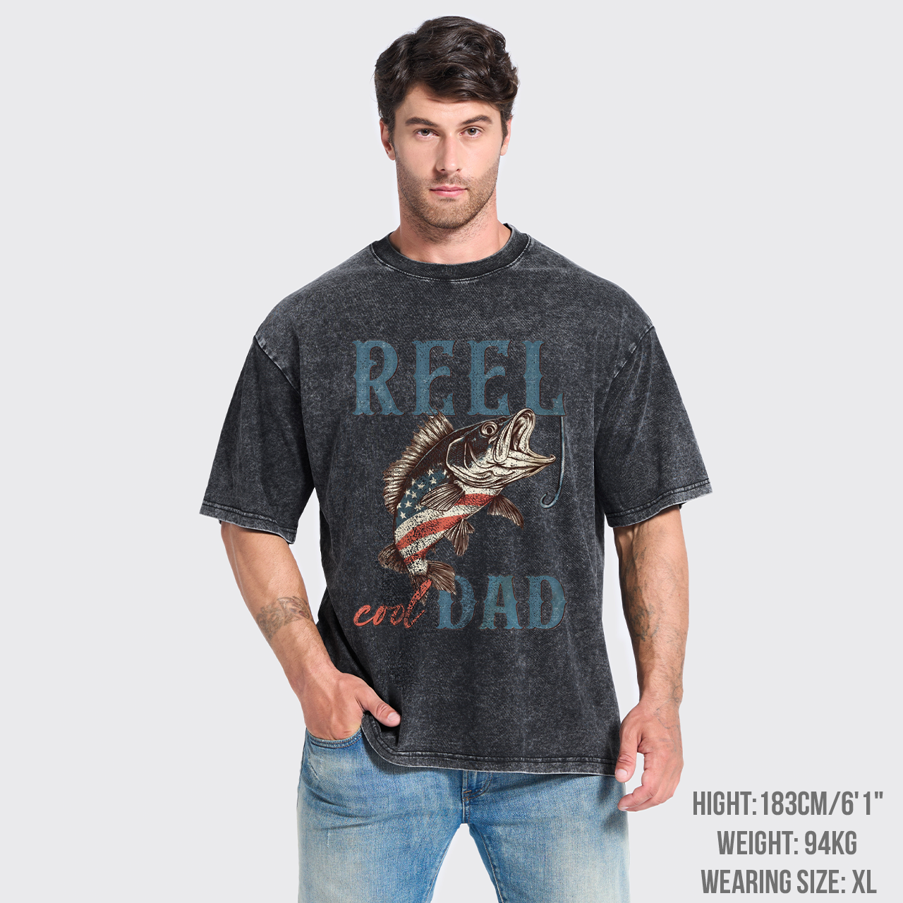 Reel Cool Dad-4th Of July Garment-dye Tees