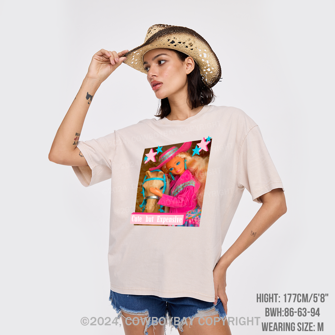 Cute But Expensive Retro Cowboy Garment-dye Tees