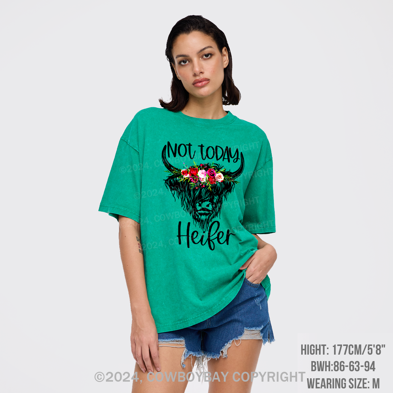 Not Today Heifer Cowboy Garment-dye Tees