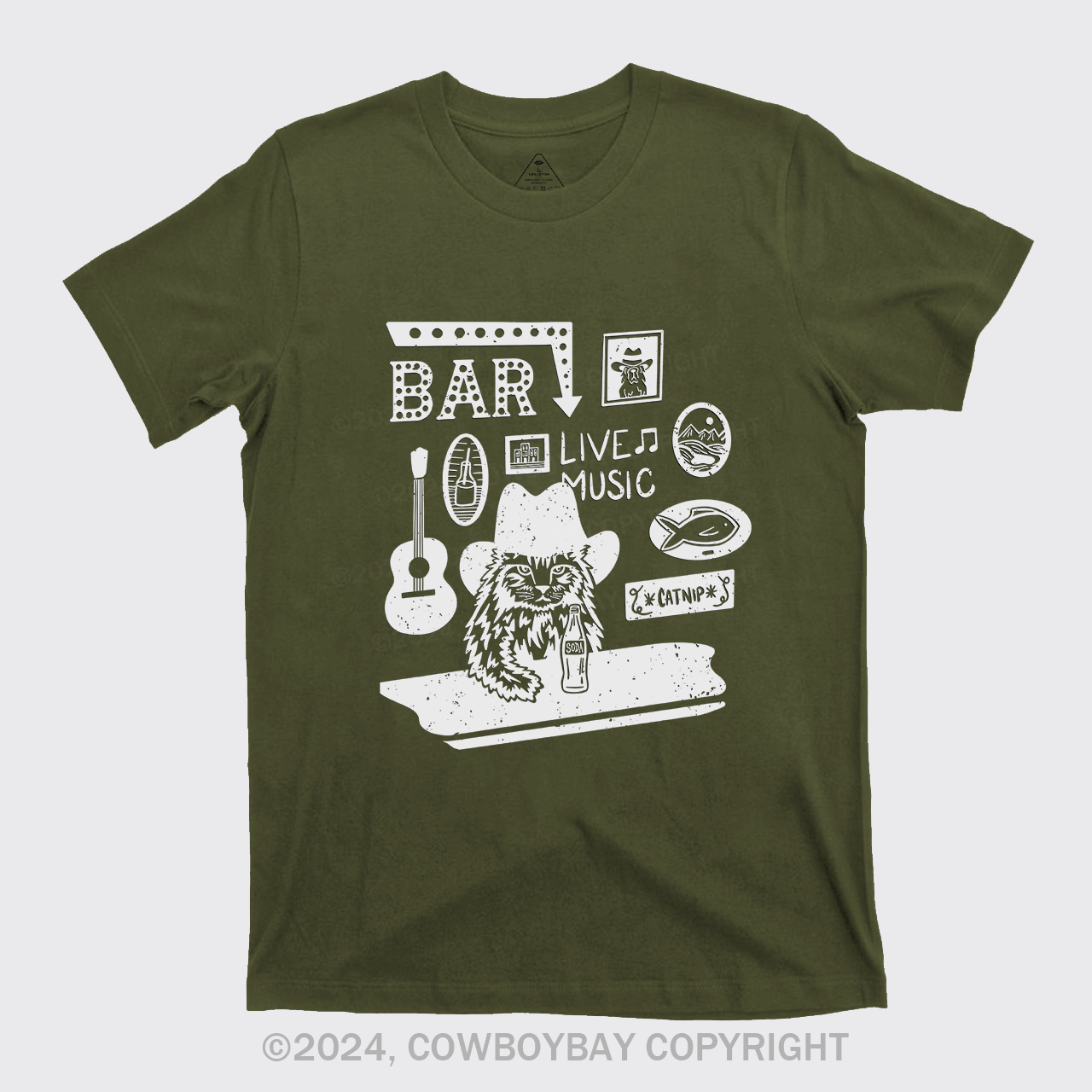 Cat with A Cowboy Hat In A Country Bar T-Shirts