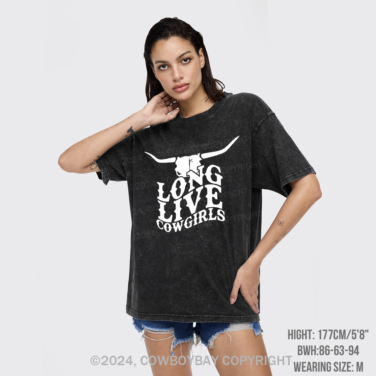 Cow Bull Long Live Cowgirls Garment-dye Tees