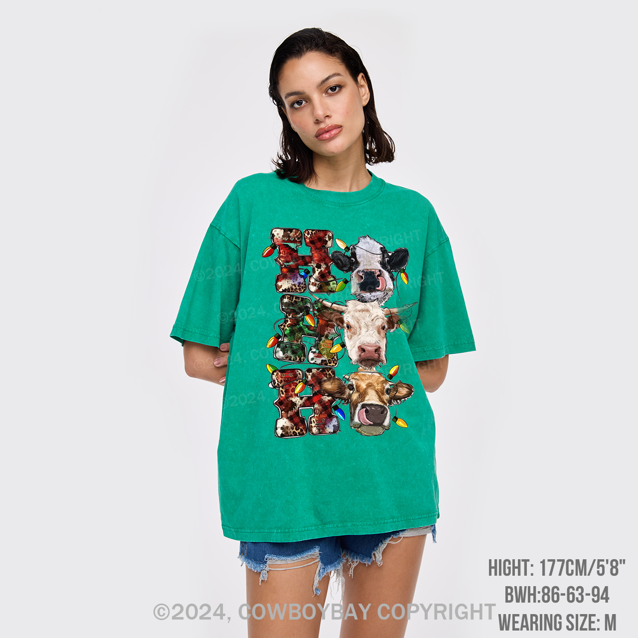 Ho Ho Ho Cows Garment-dye Tees