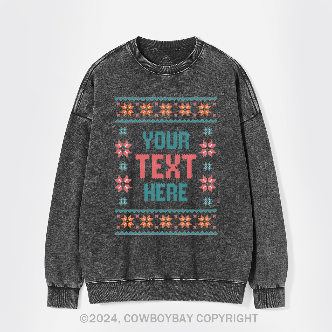 Personalized Name-This Is My Ugly Christmas Washed Sweatshirts