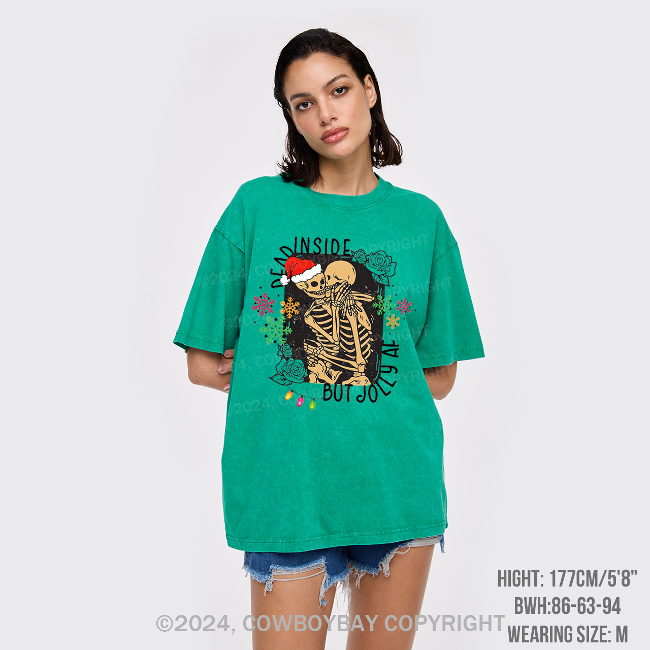 Dead Inside Skeleton Garment-dye Tees