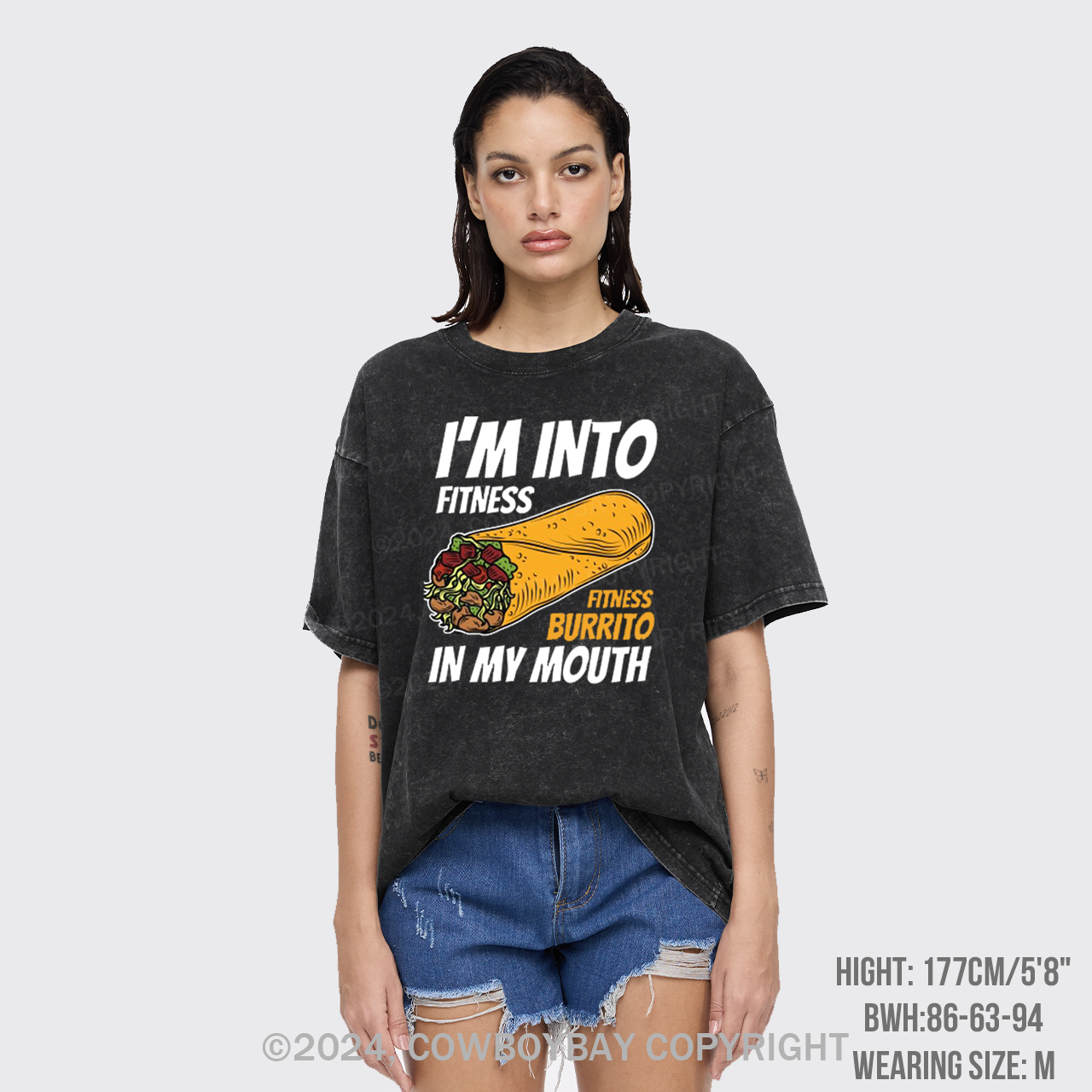I'm Into Fitness Fitness Burrito In My Mouth Garment-dye Tees