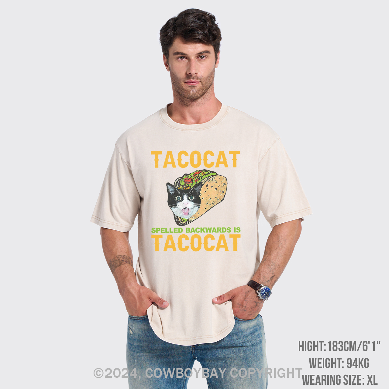 Tacocat Spelled Backwards Is Tacocat Garment-dye Tees