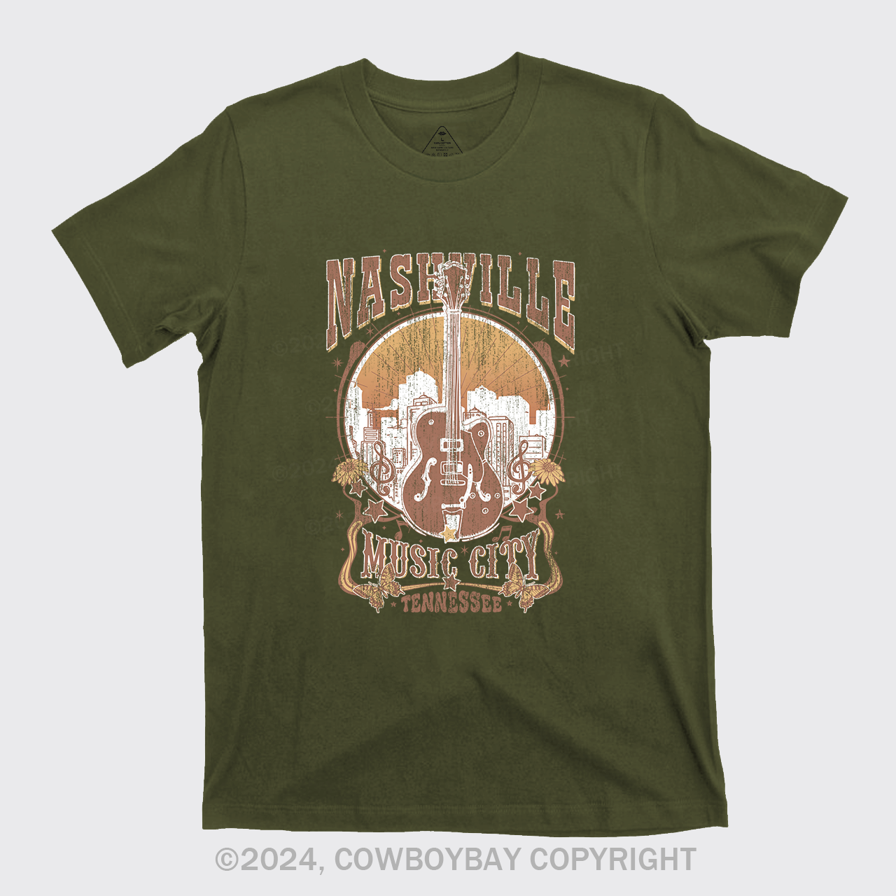 Nashville Music City Vintage Guitar T-Shirt
