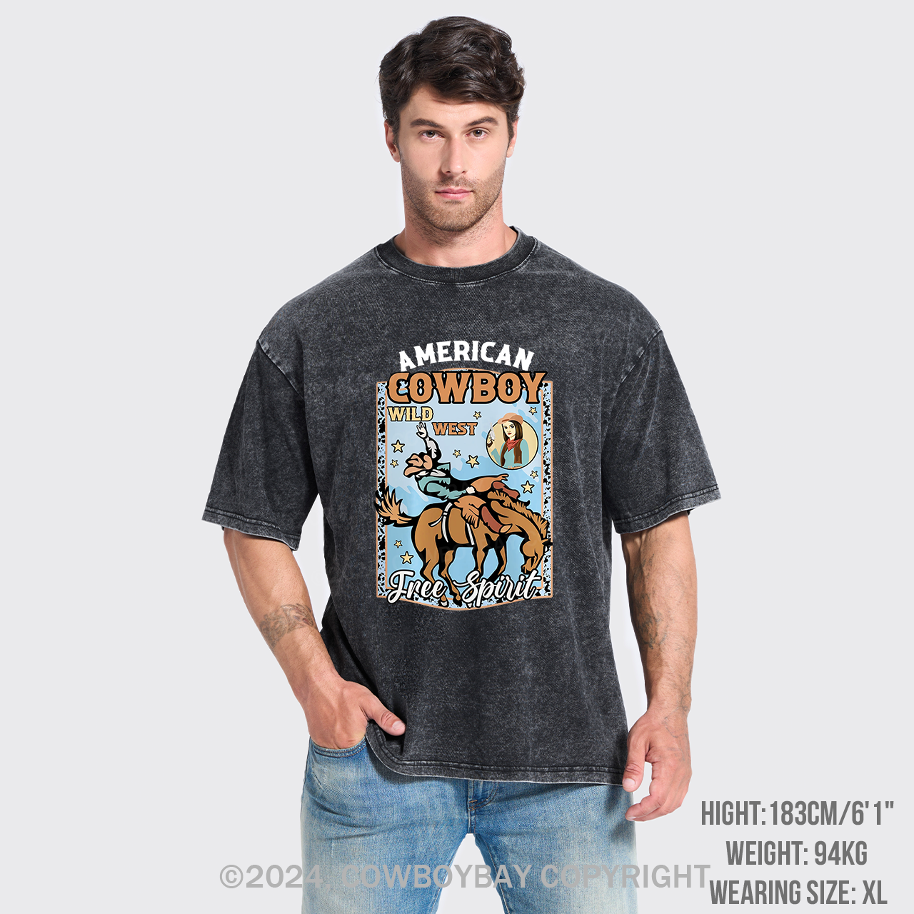 American Cowboy Wild West Garment-dye Tees