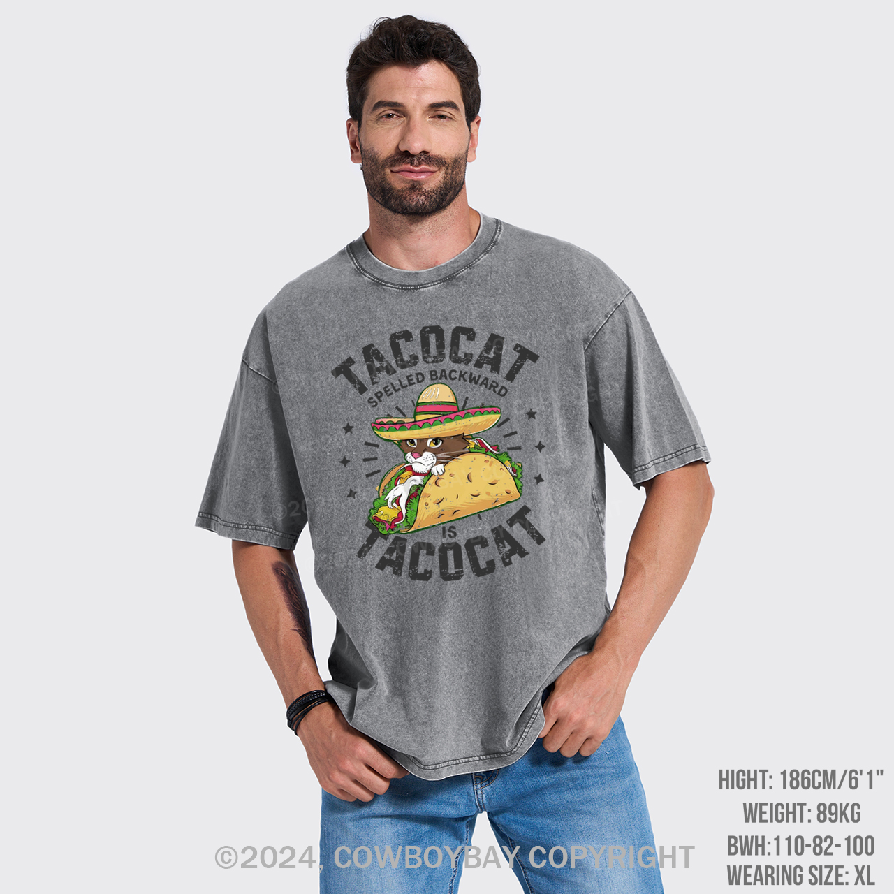 Tacocat Spelled Backward Is Tacocat Garment-dye Tees