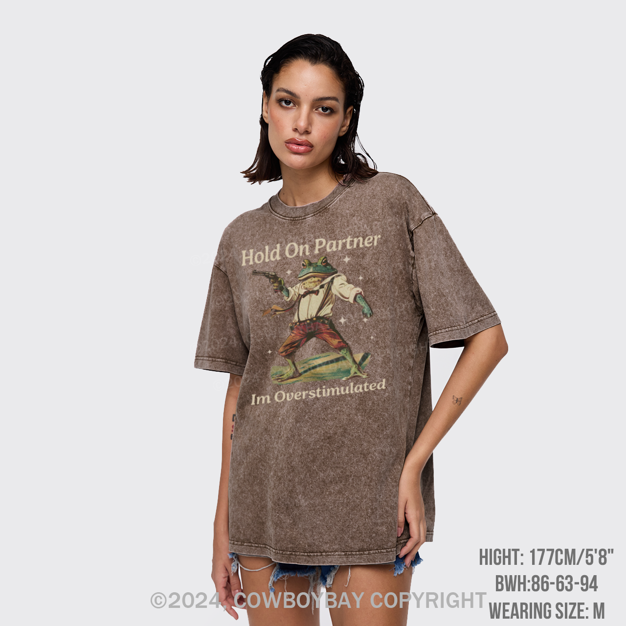 Hold On Partner Im Overstimulated Garment-dye Tees