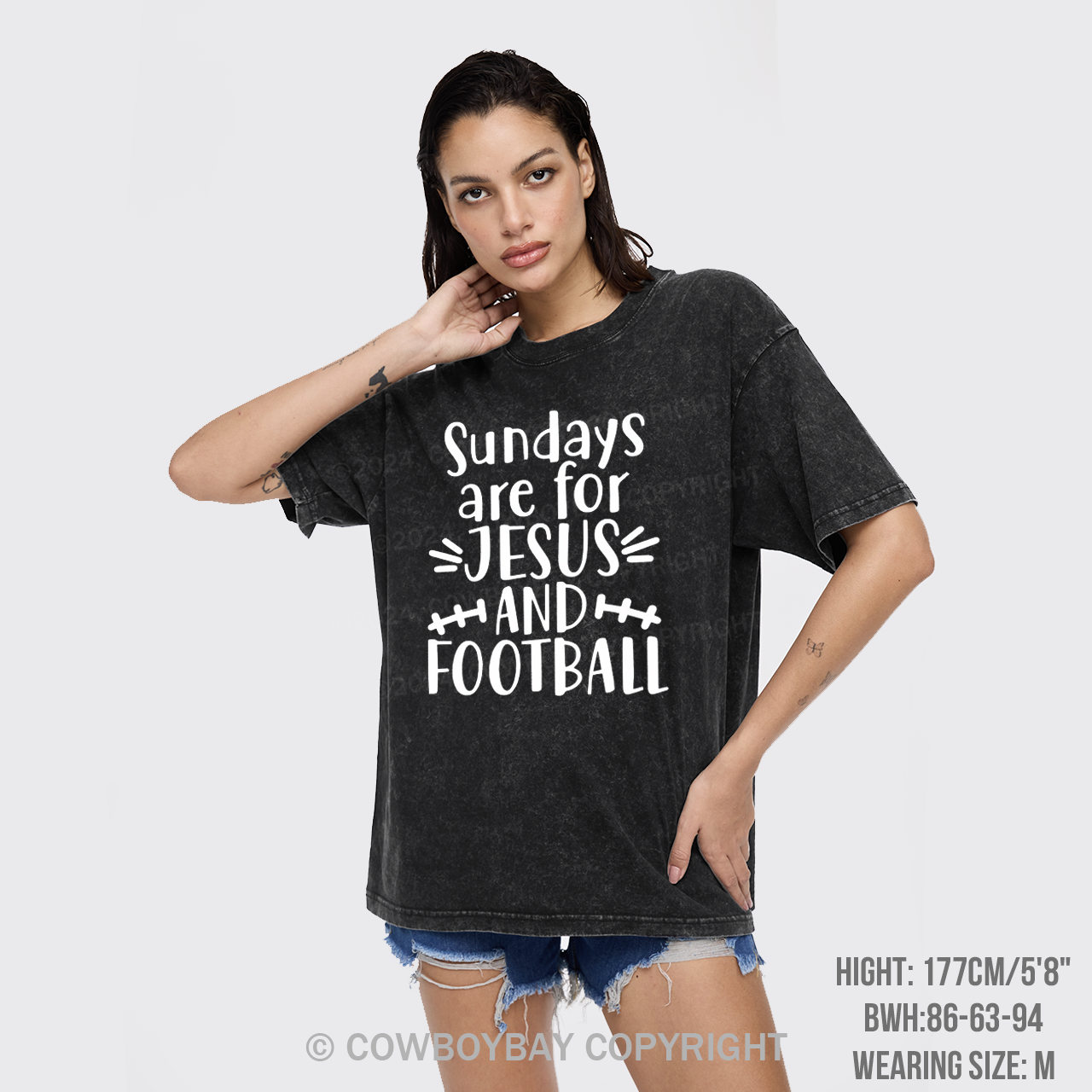 Jesus And Football Garment-dye Tees