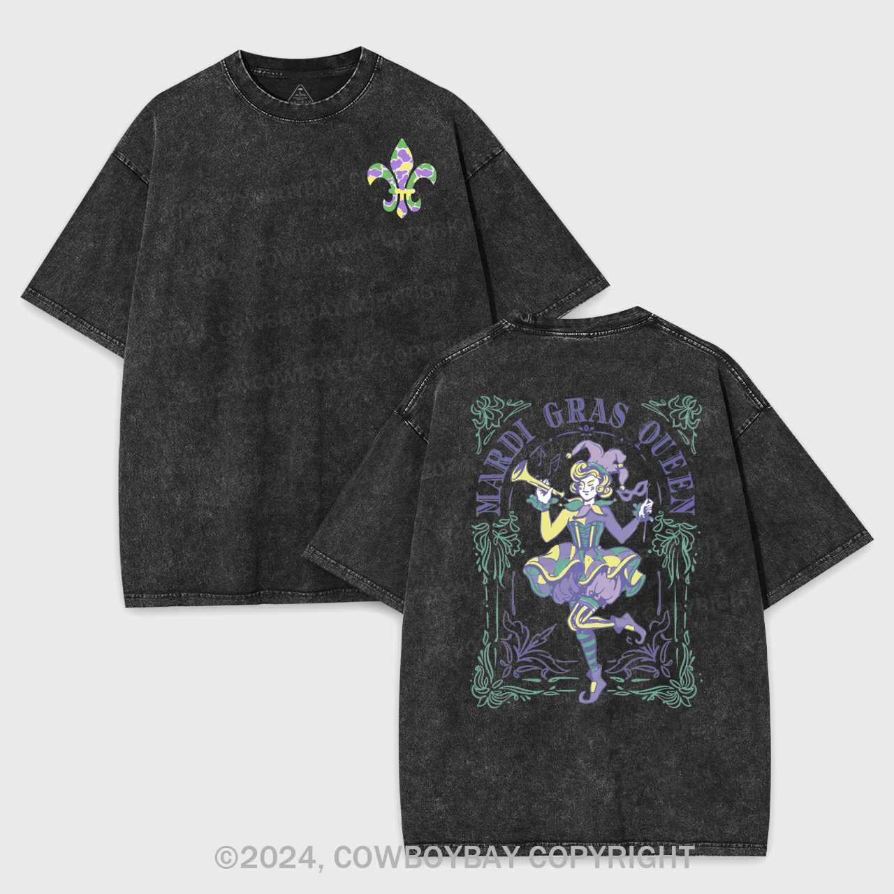 Retro Mardi Gras Garment-dye Tees