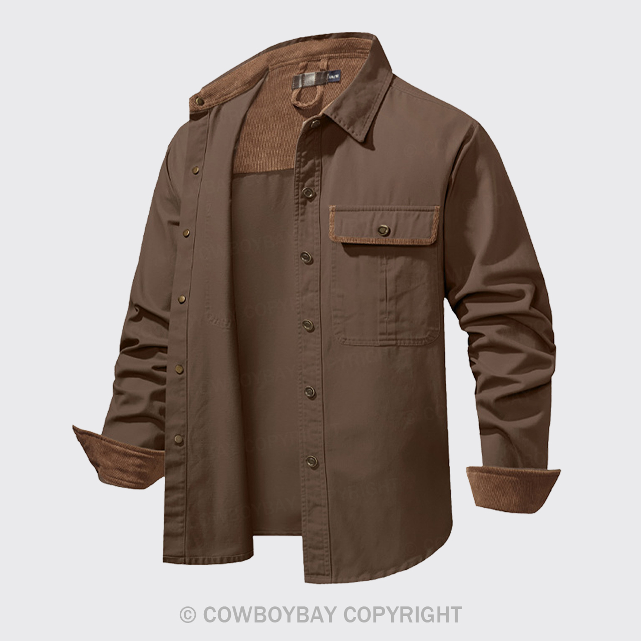 Brown Corduroy Washed Cotton Shirt