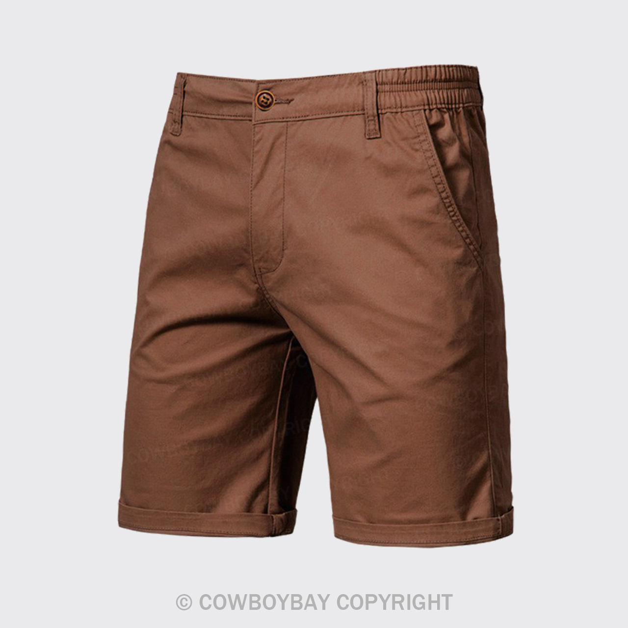 Brown Men's Cotton Casual Shorts