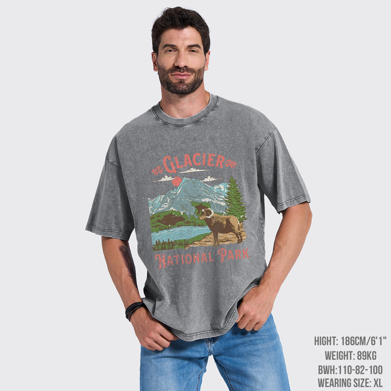 Glacier National Hiking Garment-dye Tees