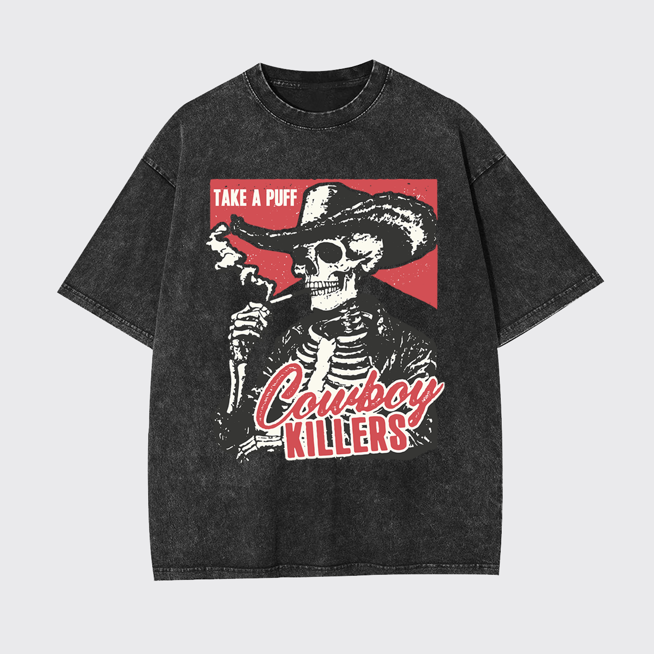Smoking Skeleton Garment-dye Tees