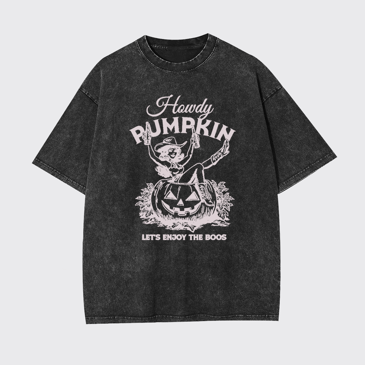 Howdy Pumpkin Halloween Cowgirl Boos Garment-dye Tees