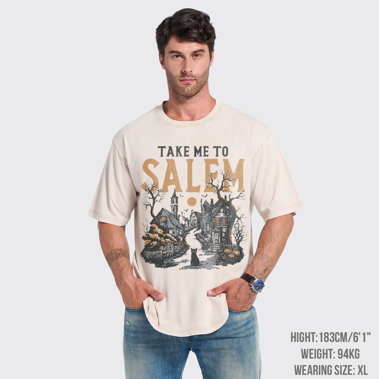 Take Me To Salem Halloween Garment-dye Tees