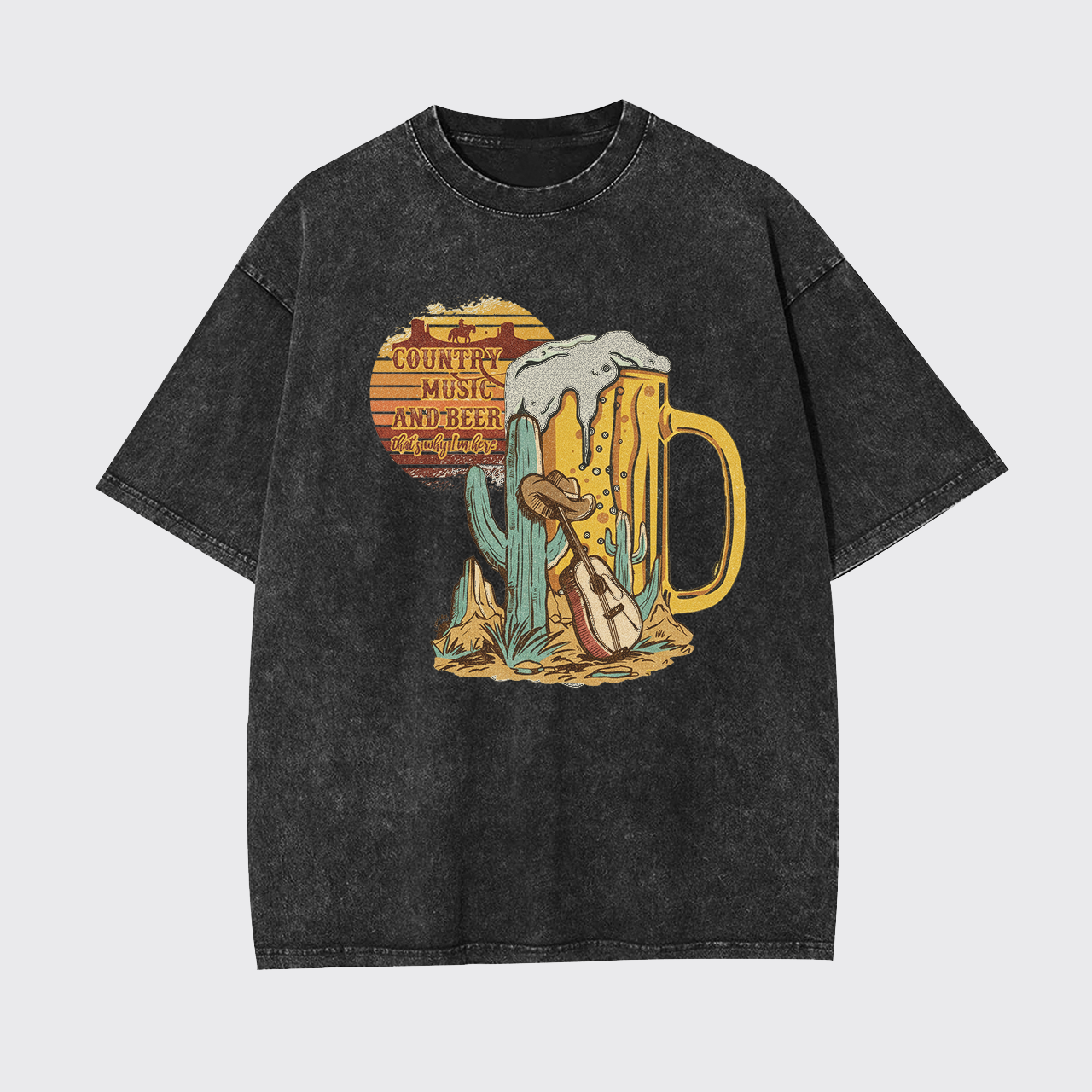 Country Music And Beer Garment-dye Tees