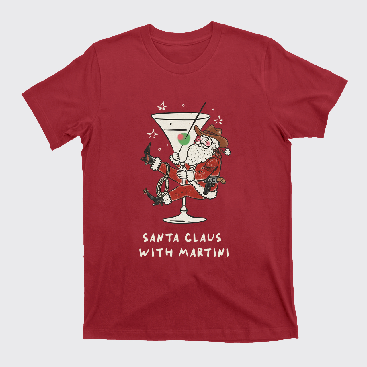Santa Claus with Martini T-Shirts