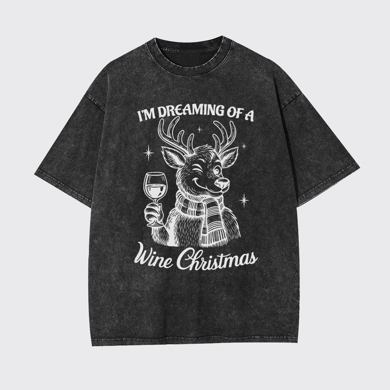 Dreaming Of A Wine Christmas Garment-dye Tees
