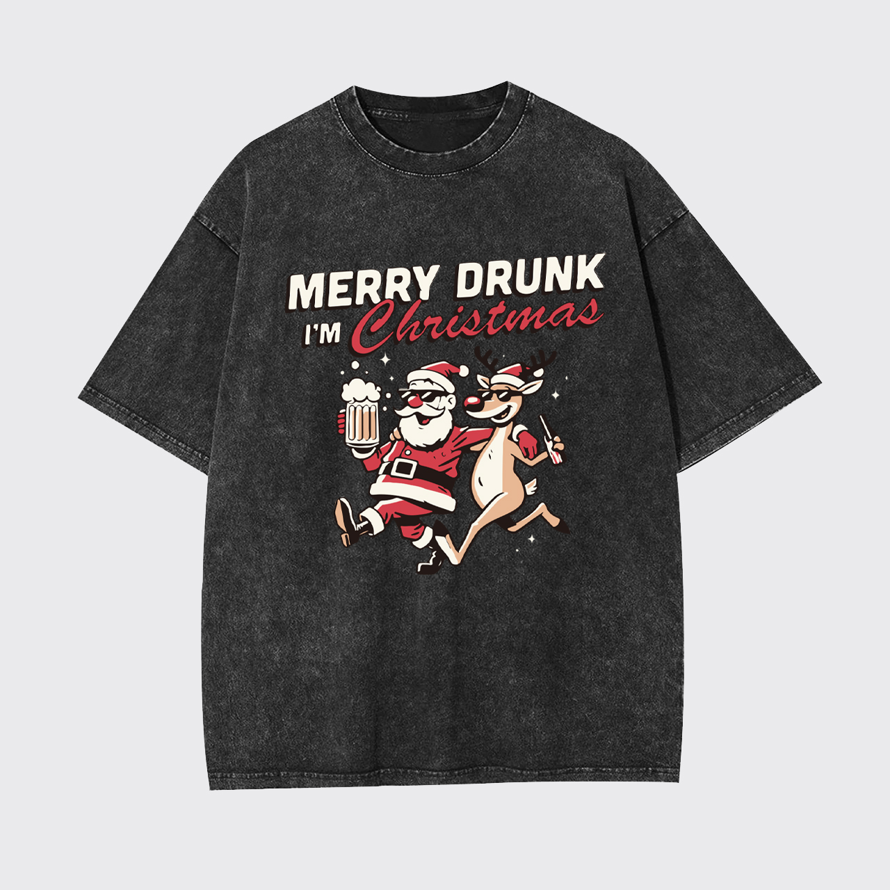 Merry Drunk Christmas Garment-dye Tees