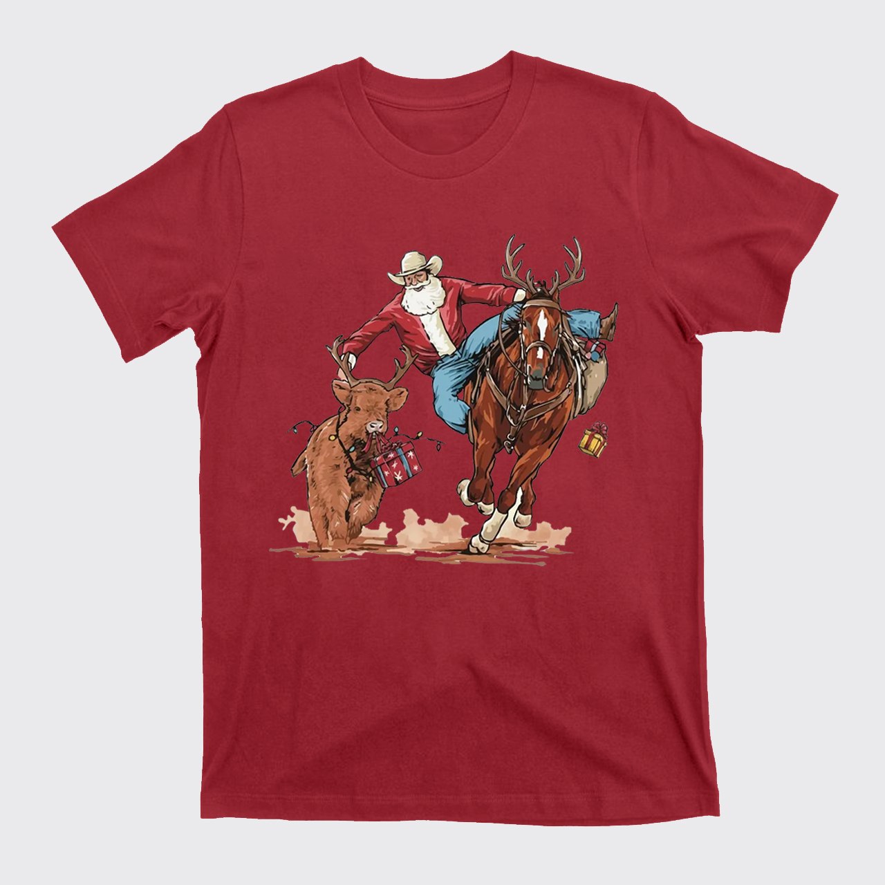 Western Cowboy Santa Christmas T-Shirts