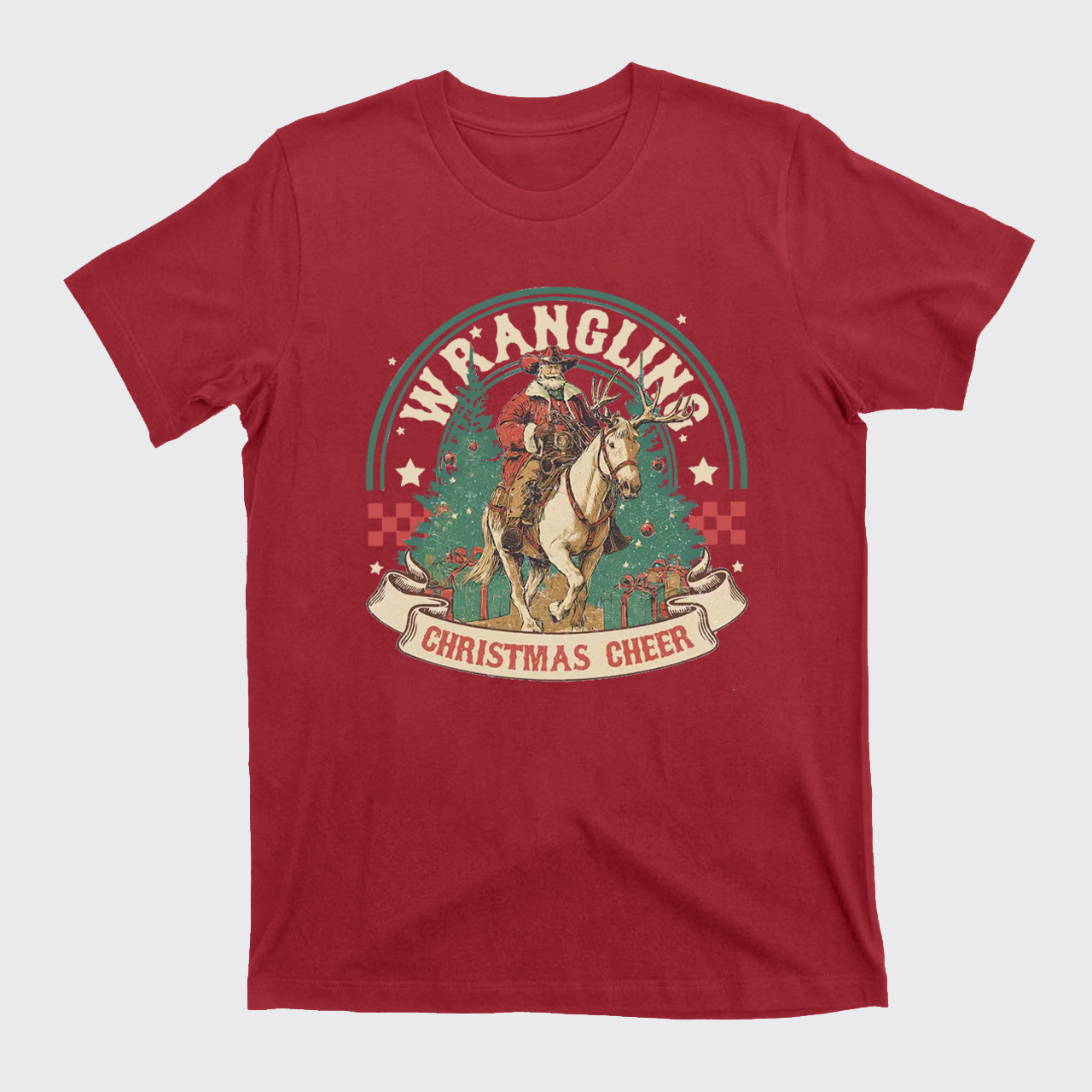 Wrangling Christmas Cheer Cowboy Santa T-Shirts