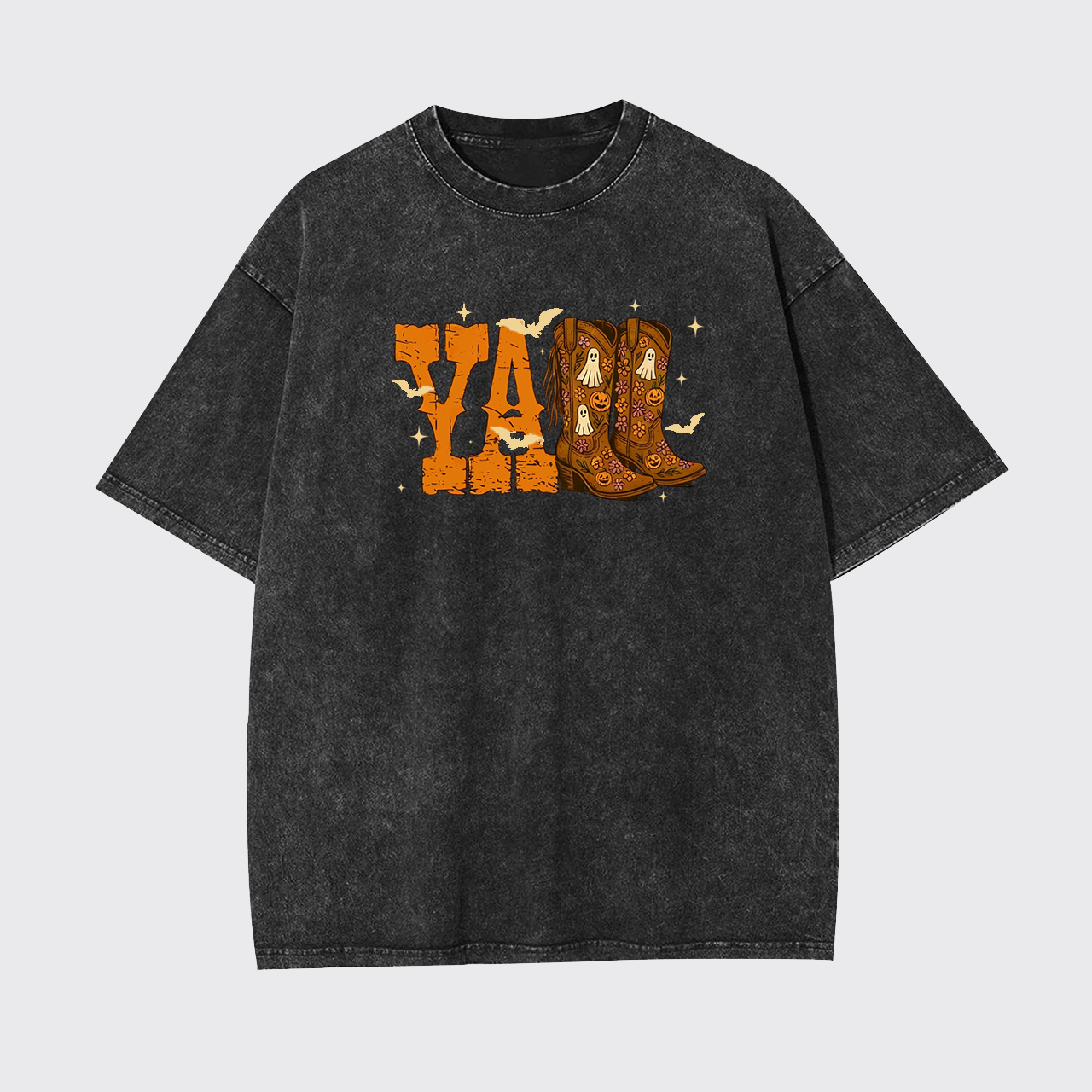 Y'all Halloween Cowboy Boot Garment-dye Tees
