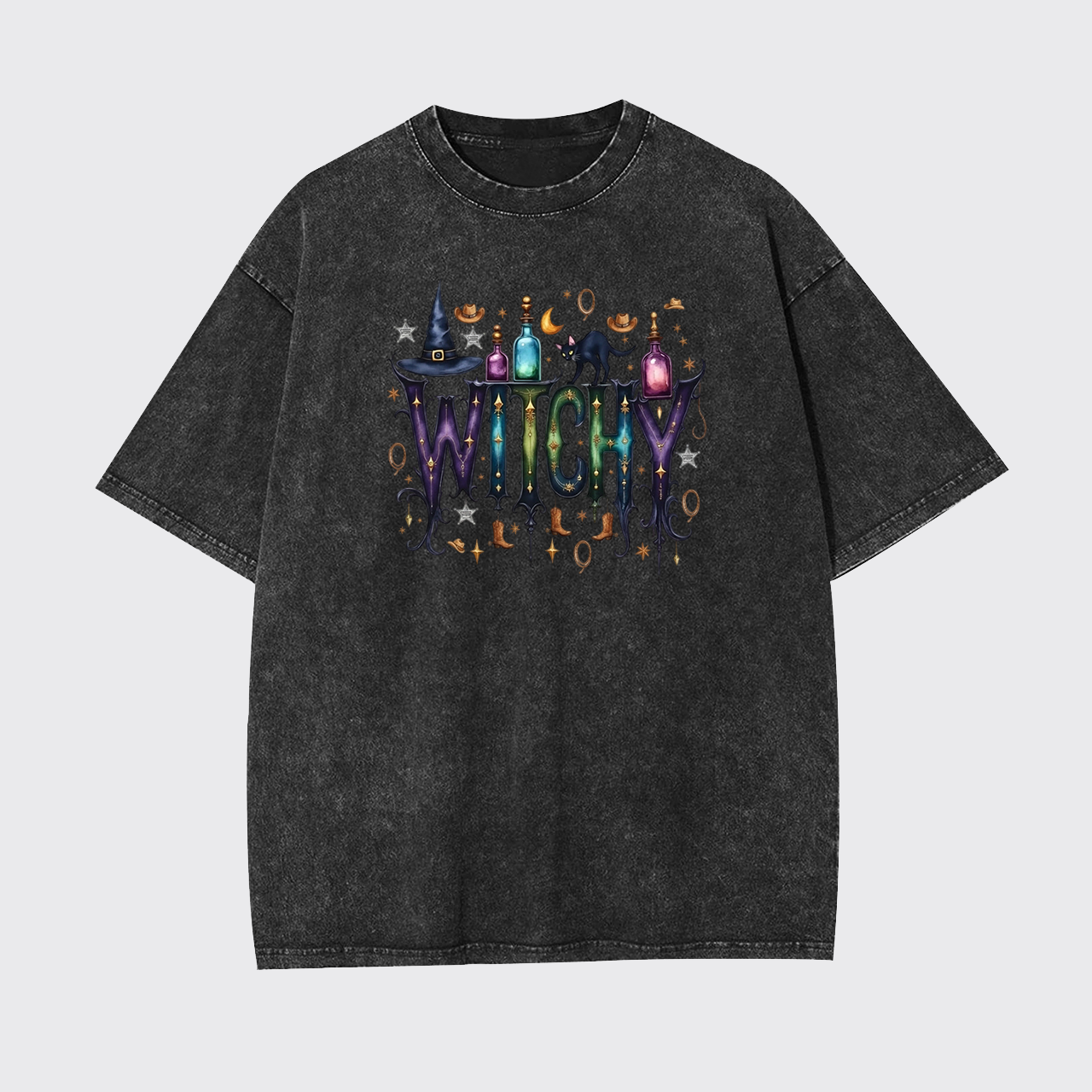 Whimsical Witchy Western Halloween Garment-dye Tees