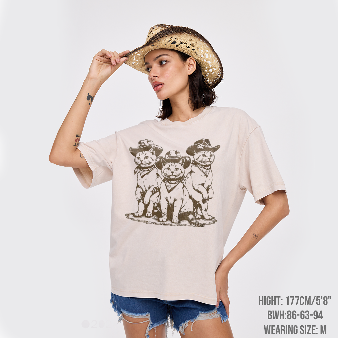 Funny Cowboy Cats Garment-dye Tees