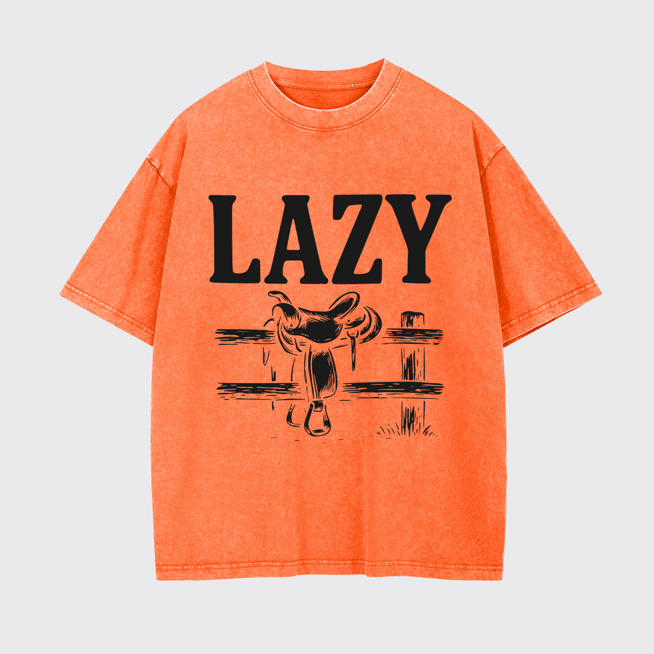 Lazy Cowboy Saddle Garment-dye Tees