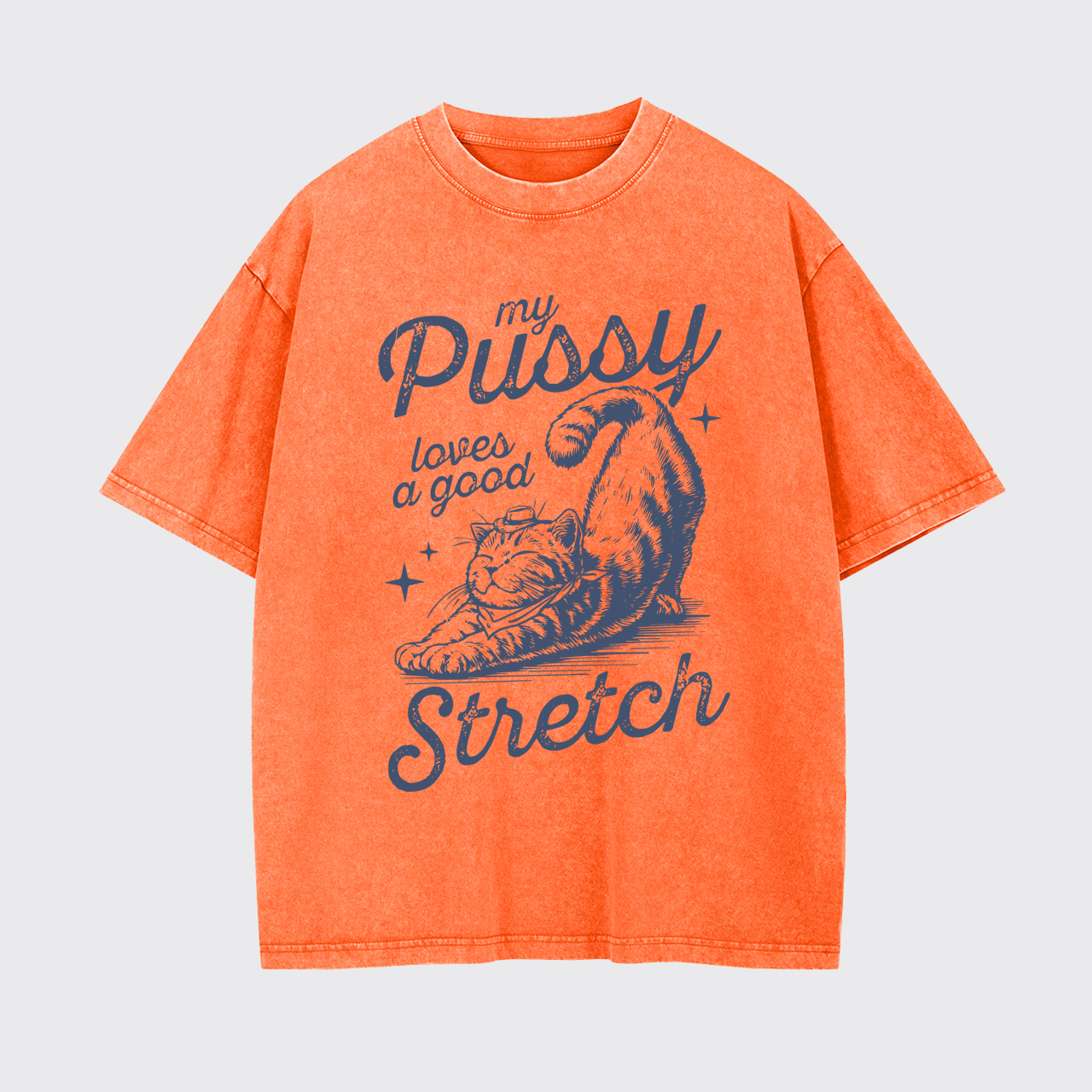 Loves a Good Stretch Cat Garment-dye Tees