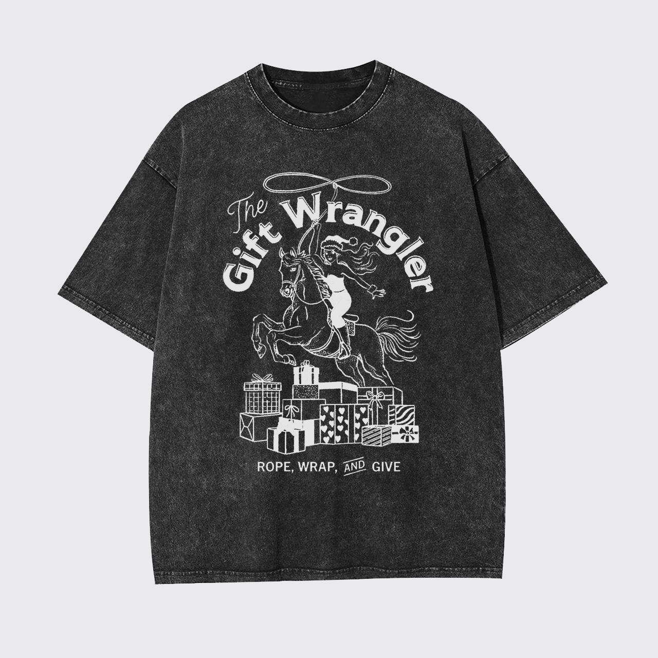 Retro Christmas Cowgirl Gift Garment-dye Tees
