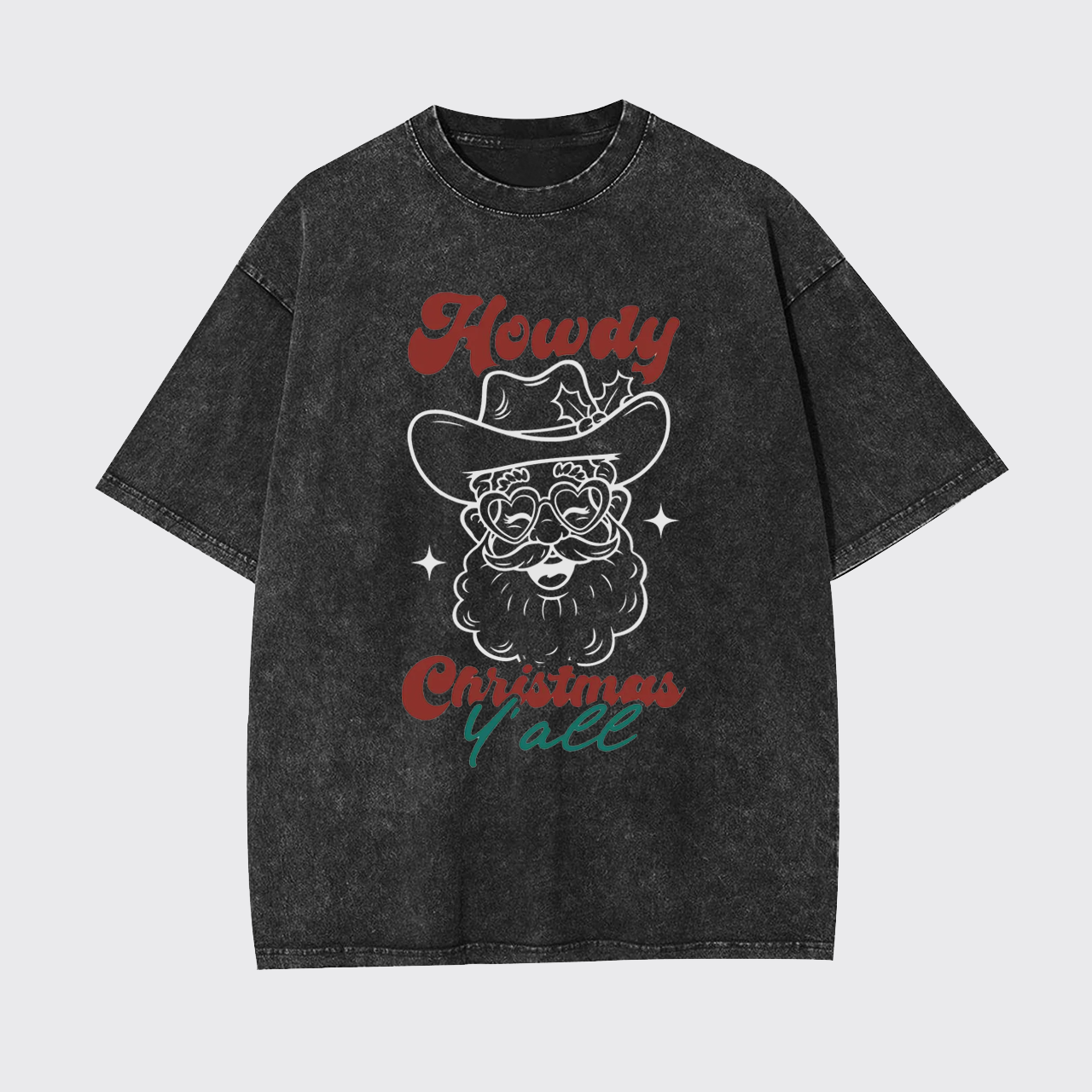 Howdy Christmas Cowboy Santa Garment-dye Tees