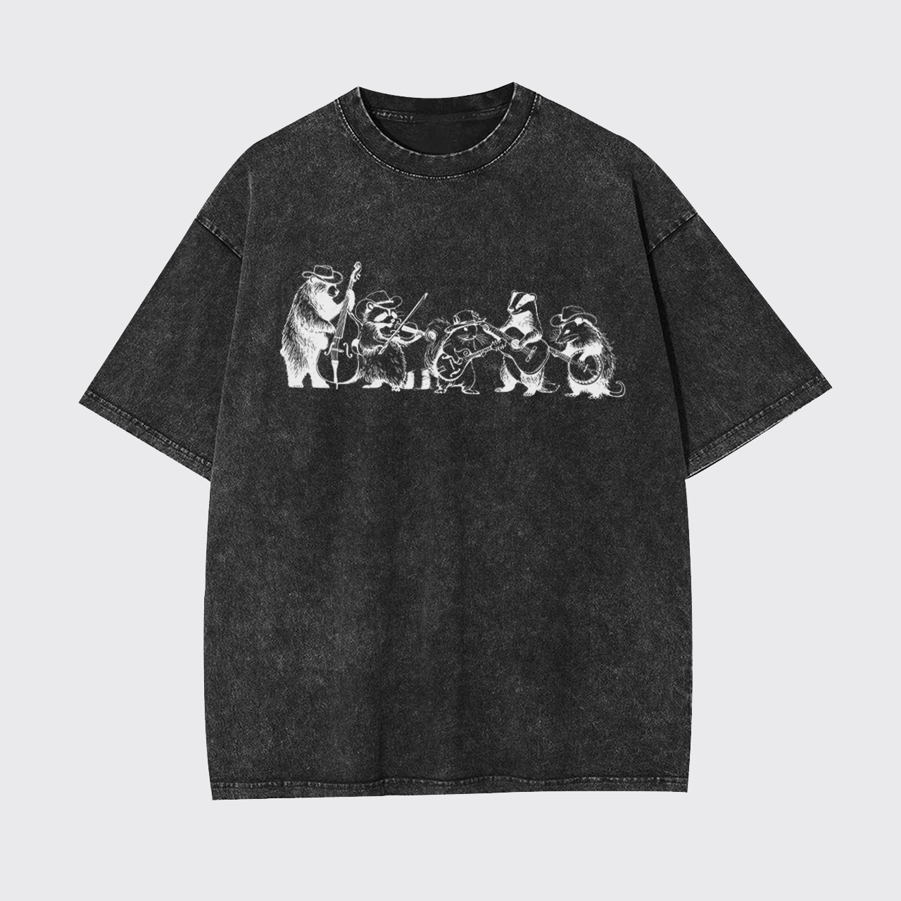 Funny Forest Animals Playing Instruments Garment-dye Tees
