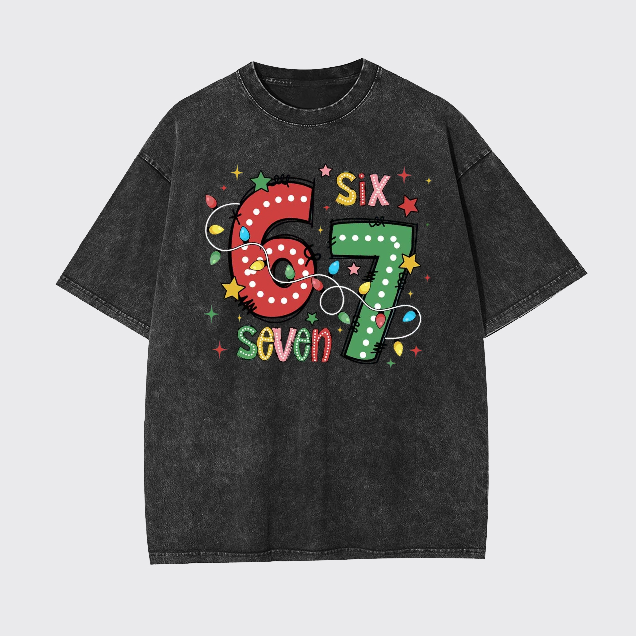 Funny Six Seven Christmas Garment-dye Tees