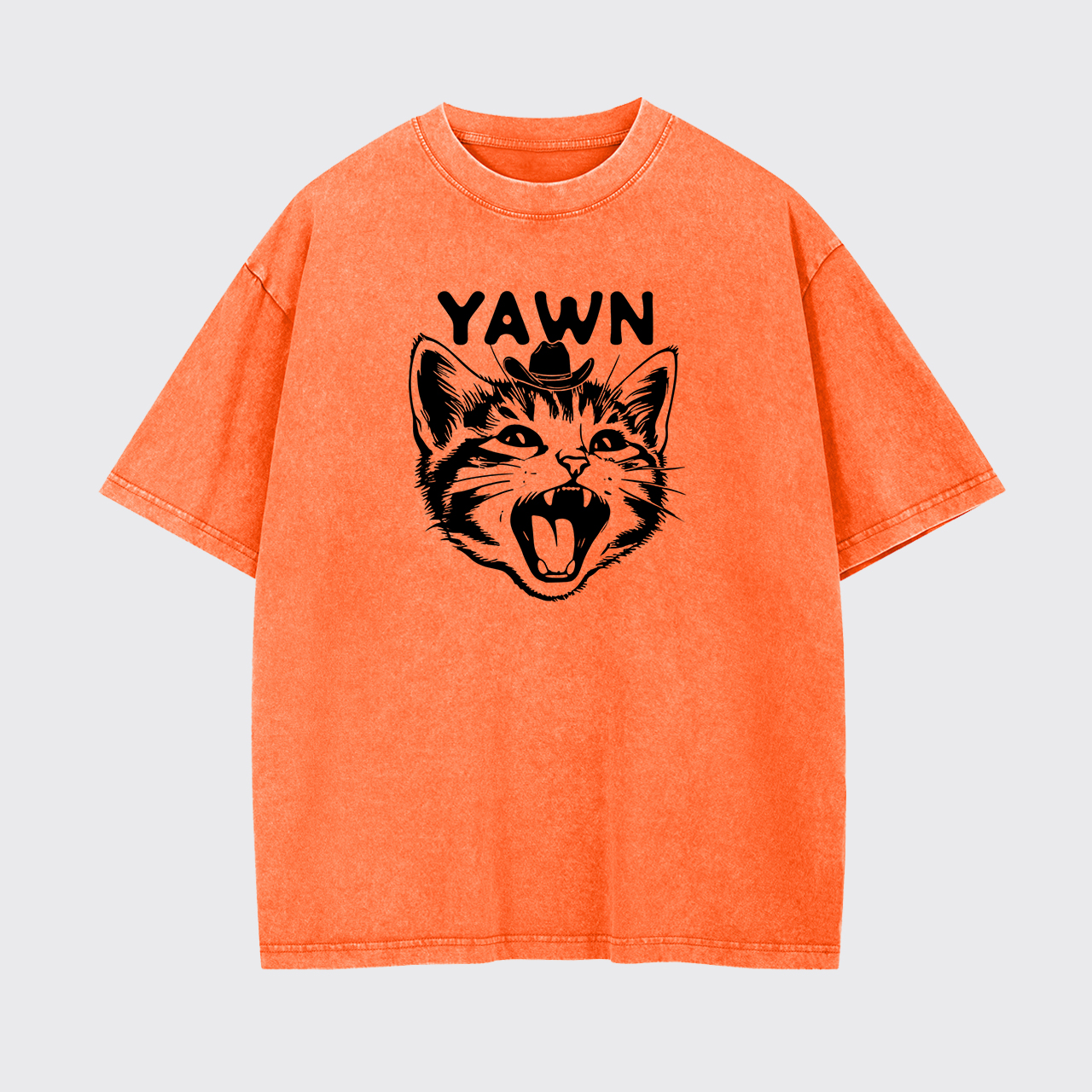 Yawn Retro Kitten Garment-dye Tees