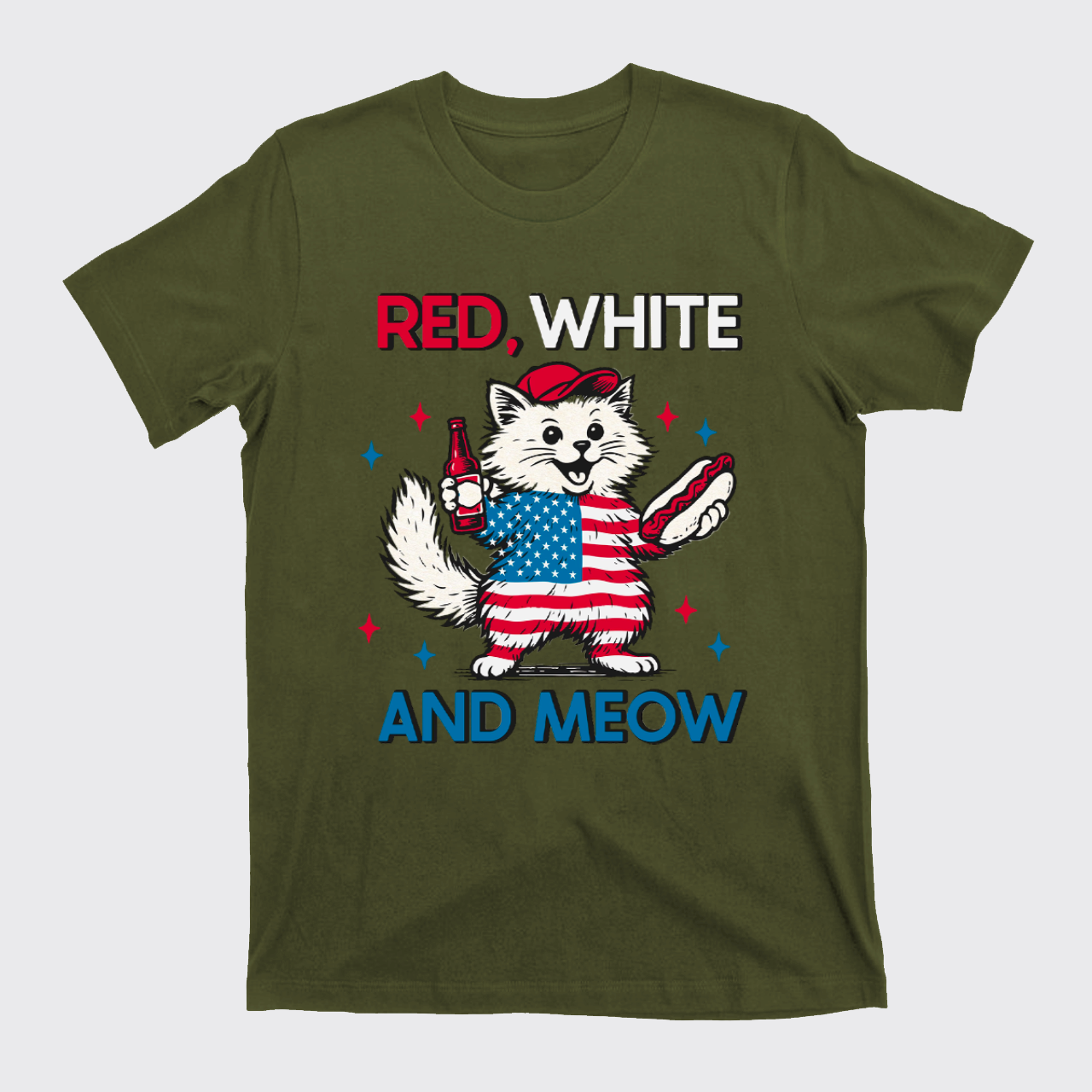 Funny Independence Day-Patriotic Cat T-Shirts