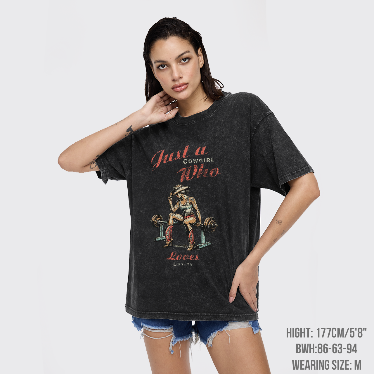 Just A Cowgirl Who Loves Lifting Garment-dye Tees