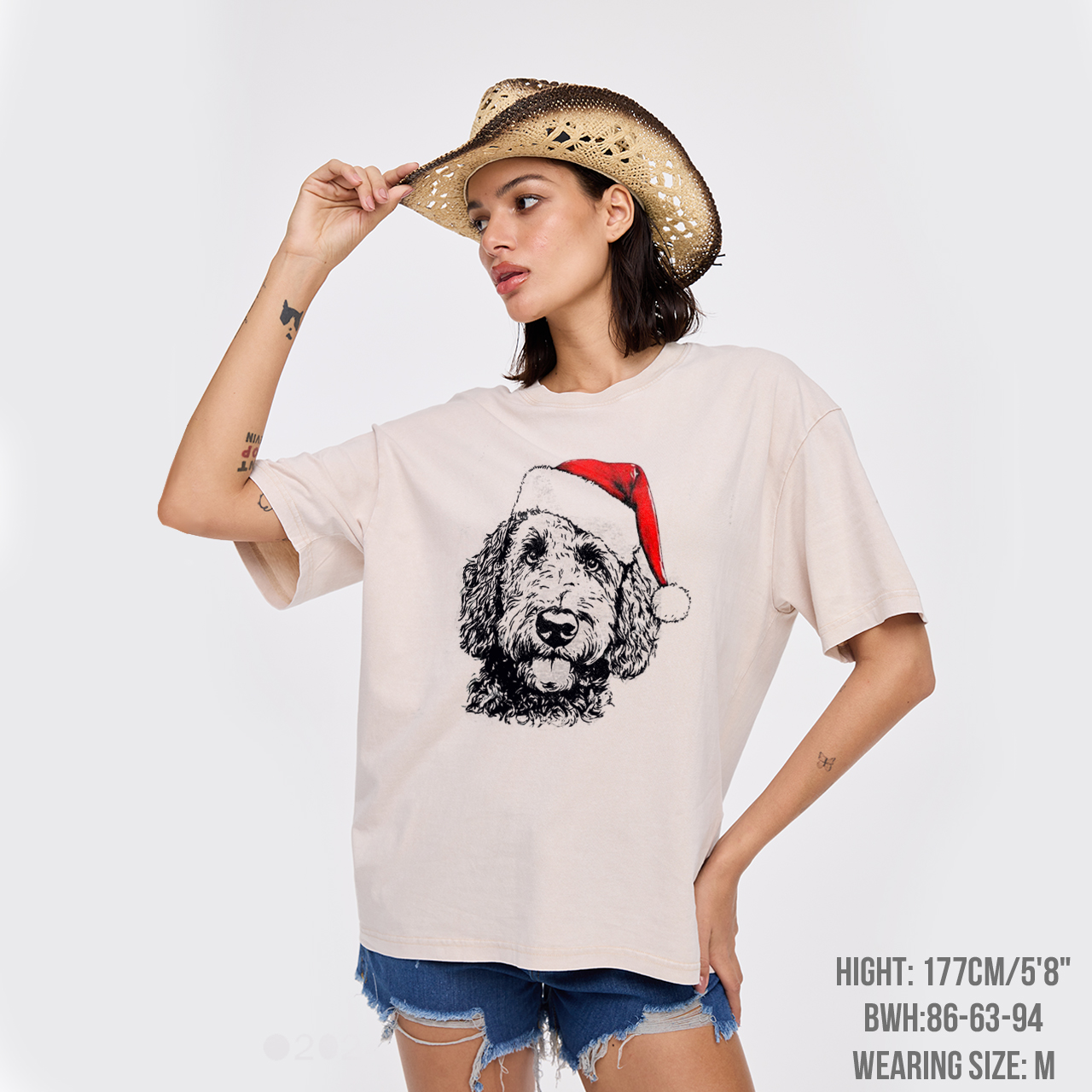 Custom Santa Paws Dog Breed Garment-dye Tees